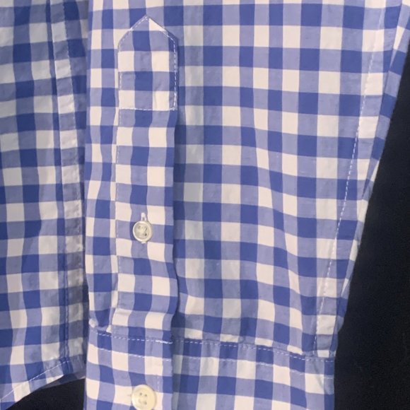 Ralph Lauren Size L Blue and White Gingham Ladies' Shirt - Picture 4 of 6